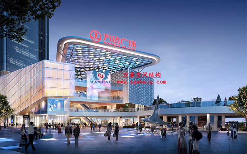 明宇廣場6號地塊商業(yè)（萬達(dá)廣場）改造項目鋼膜結(jié)構(gòu)ETFE蓋頂天幕工程進(jìn)入鋼結(jié)構(gòu)吊裝階段